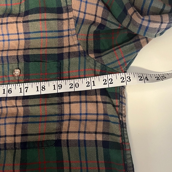 Pendleton Trendy Fall Green Plaid Flannel Shirt - Picture 5 of 9